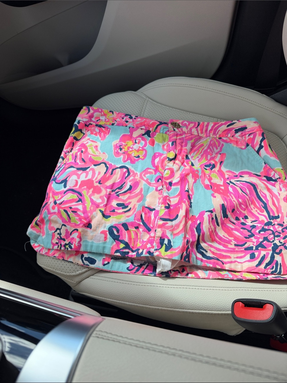 Lilly Pulitzer Pink Floral & Aqua Skort